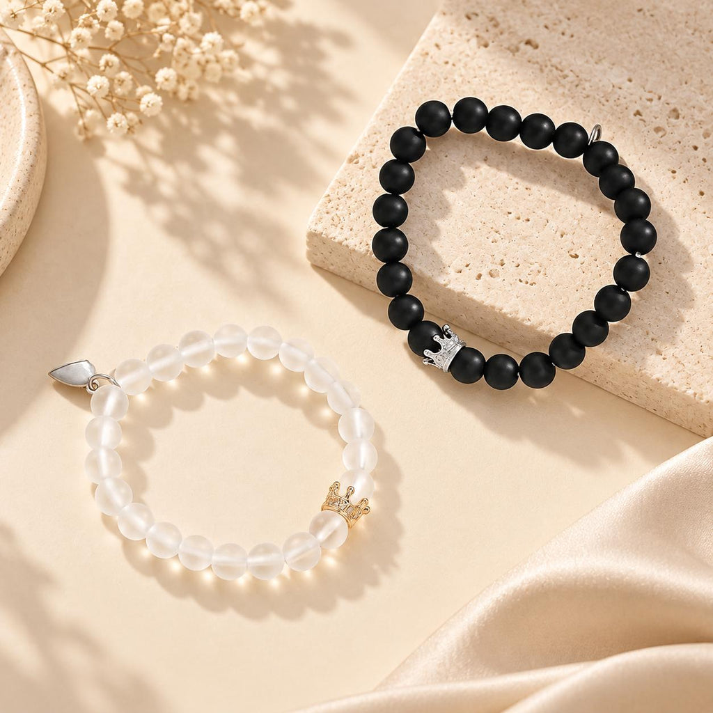 Luminous Magnetic Heart Couple Bracelets – 2-Piece Set
